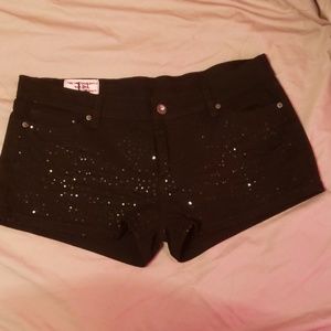 1st Kiss Black Jean Shorty Shorts